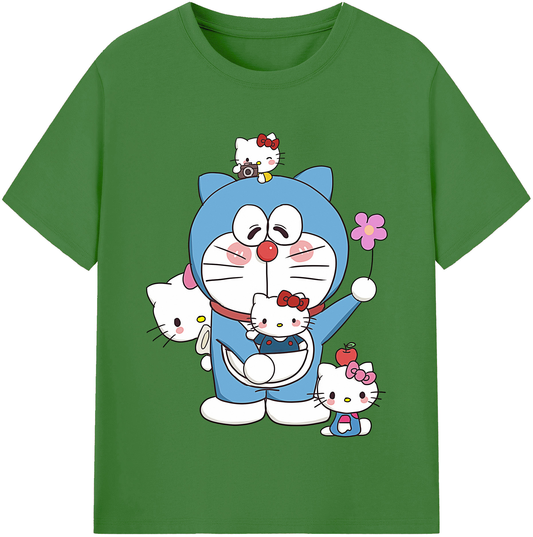 （画像用） ドラえもん Doraemon レディースカジュアルプリントTシャツ（綿100％）